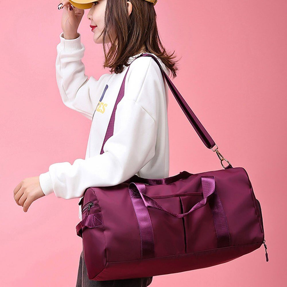 Спортивная / дорожная сумка женская с отделом для обуви модель 120-2 (Фиолетовый)