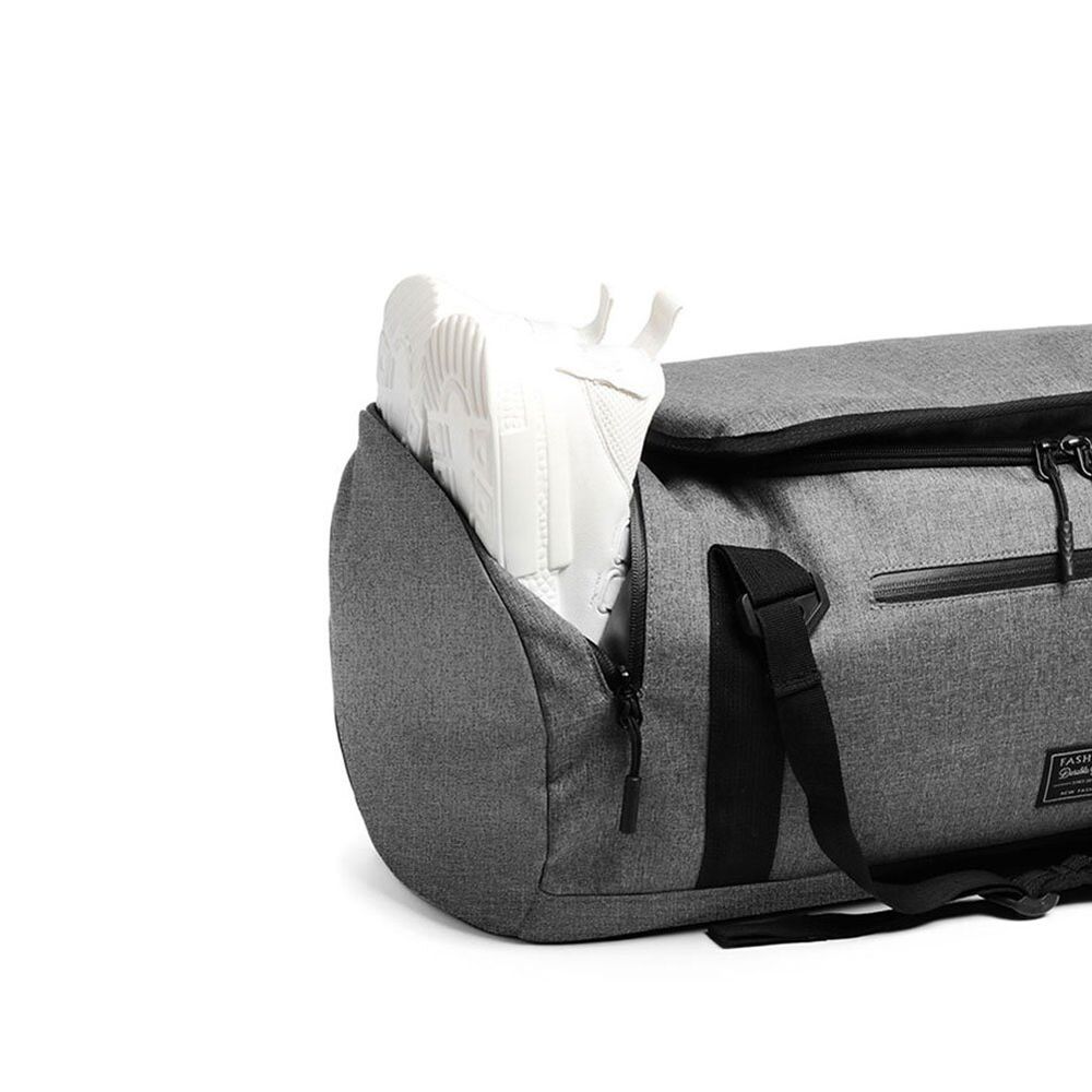 Спортивная / дорожная сумка с отделом для обуви модель 110-1 (Серая)
