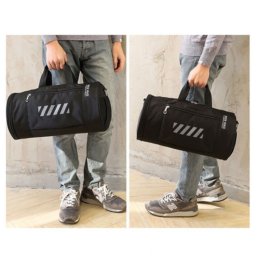 Спортивная сумка с отделом для обуви модель 15-4 (Черная)