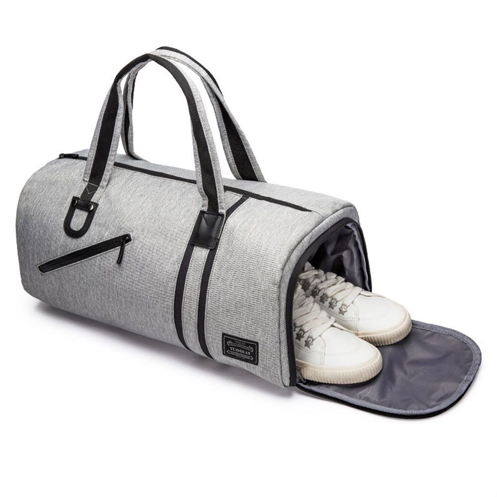 Спортивна / дорожня сумка з відділом для взуття модель 4-1 (Сіра)