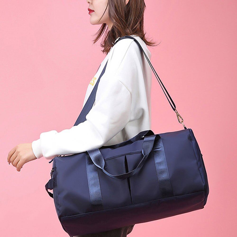Спортивная / дорожная сумка женская с отделом для обуви модель 120-3 (Синяя)