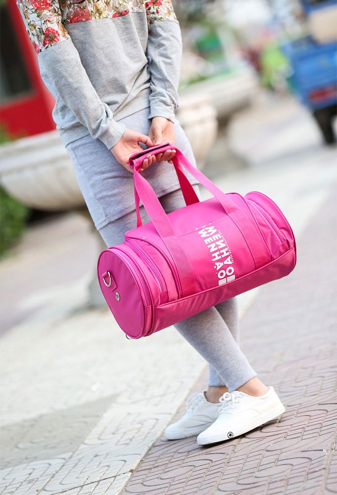 Спортивная сумка с отделом для обуви модель 52-1 (Розовая)
