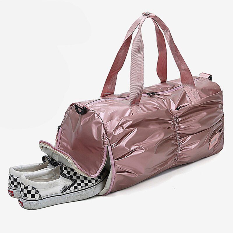 Спортивна / дорожня сумка з відділом для взуття модель 210-1 (Рожева)
