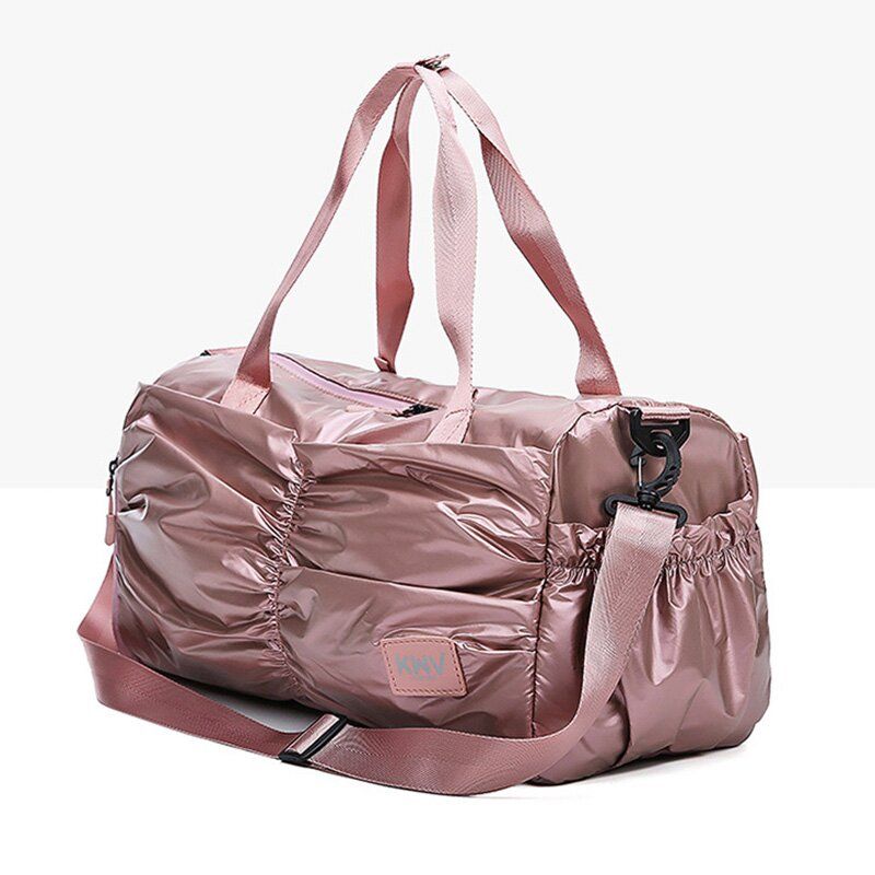 Спортивная / дорожная сумка с отделом для обуви модель 210-1 (Розовая)