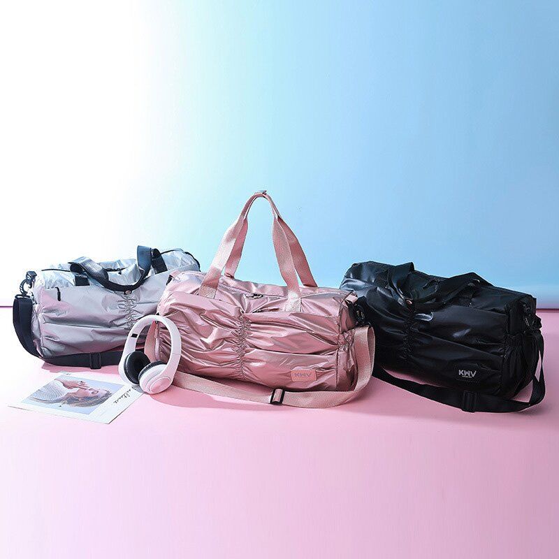 Спортивная / дорожная сумка с отделом для обуви модель 210-1 (Розовая)