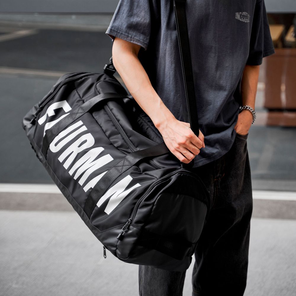 Спортивна / дорожня сумка з відділенням для взуття модель 211-2 (Чорна)